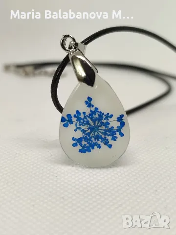 Колиета от епоксидна смола и естествени цветя , снимка 14 - Колиета, медальони, синджири - 48660110