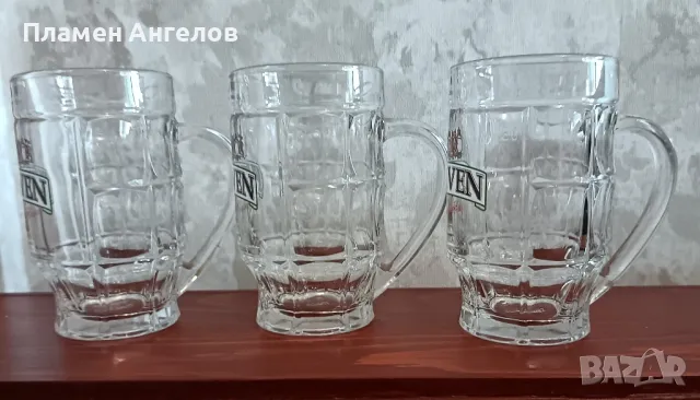 Халби за бира "Плевен" 3 броя. , снимка 2 - Чаши - 49990487