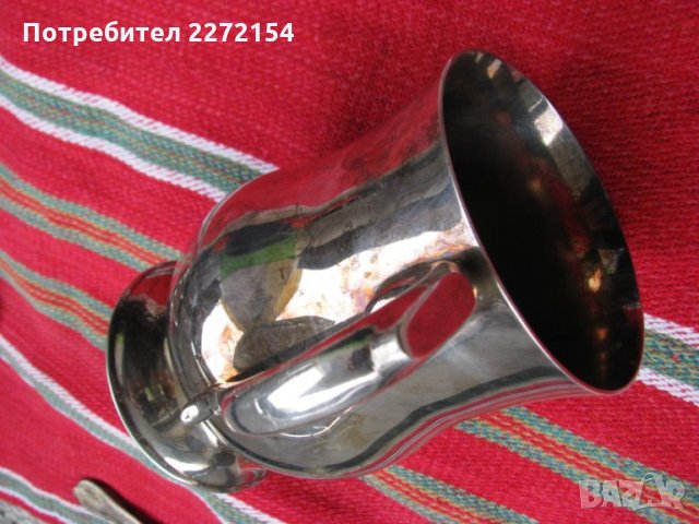 Посребрена халба чаша, снимка 2 - Антикварни и старинни предмети - 28508649