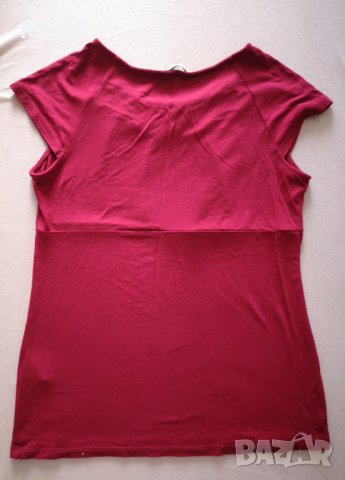 Нова блуза с къс ръкав тъмно червено S 36 номер, снимка 2 - Корсети, бюстиета, топове - 29325420