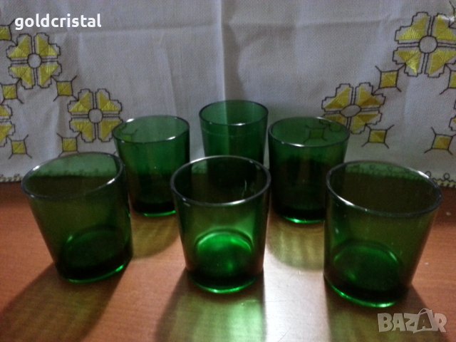 Ретро Термо чаши стинд зелено стъкло 