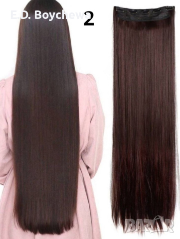 Качествена дълга коса / Цял екстеншън за по-голям обем и дължина на косата /, снимка 2 - Аксесоари за коса - 44748774