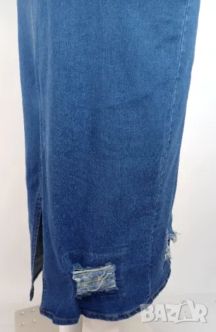 XL-XXL Еластична дънкова рокля, снимка 8 - Рокли - 50254129