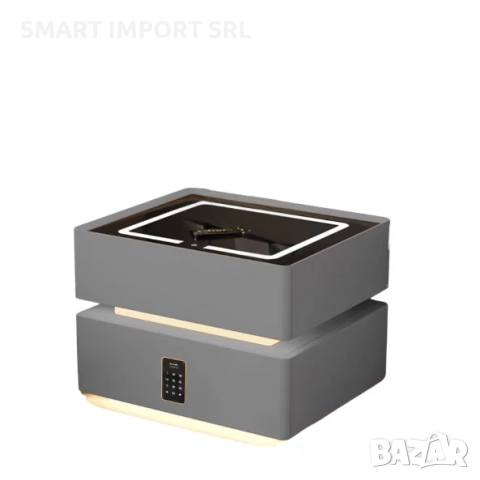 Интелигентно LED нощно шкафче с безжично зареждане Smart Heater, одирана ключалка, сив, снимка 2 - Шкафове - 51997187