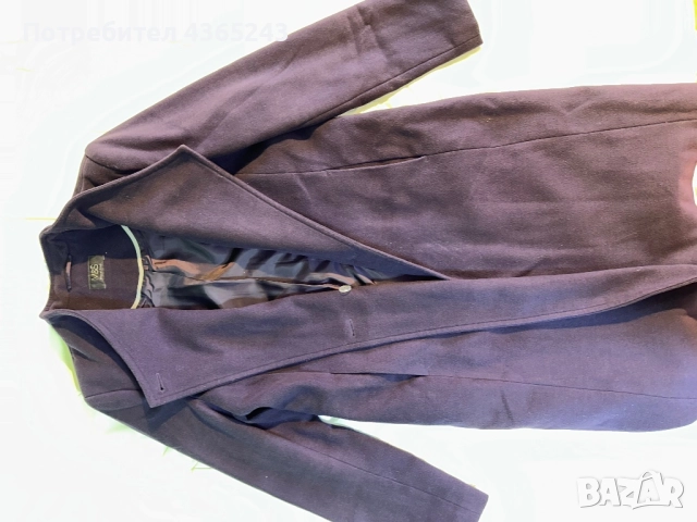 Лилаво дамско асиметрично елегантно палто размер М, снимка 6 - Палта, манта - 52617738