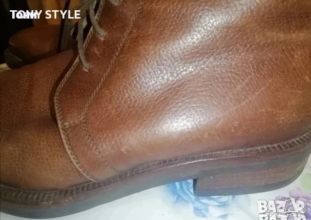 VIBRAM Оригинал Нови Мъжки Боти Изцяло от Естествена Кожа 44, снимка 2 - Мъжки боти - 52793332