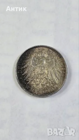 Прусия 2 Mark 1913 — Кайзер Вилхелм II, снимка 2 - Нумизматика и бонистика - 56530042