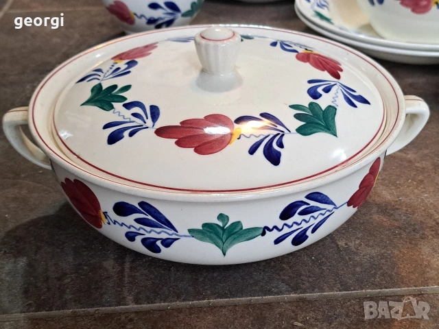 холандски супник Petrus Regout & Co. Maastricht 31/3, снимка 7 - Сервизи - 53053718