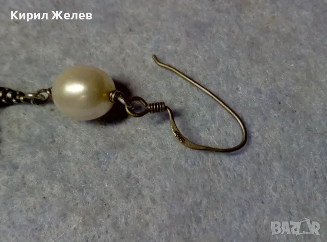 ШАРМАНТНА ЗВЕЗДОВИДНА СРЕБЪРНА ОБЕЦА СРЕБРО 925 с ЕСТЕСТВЕНА БЯЛА ПЕРЛА и ШЛИФОВАН ОБСИДИАН 48943, снимка 13 - Обеци - 48954855