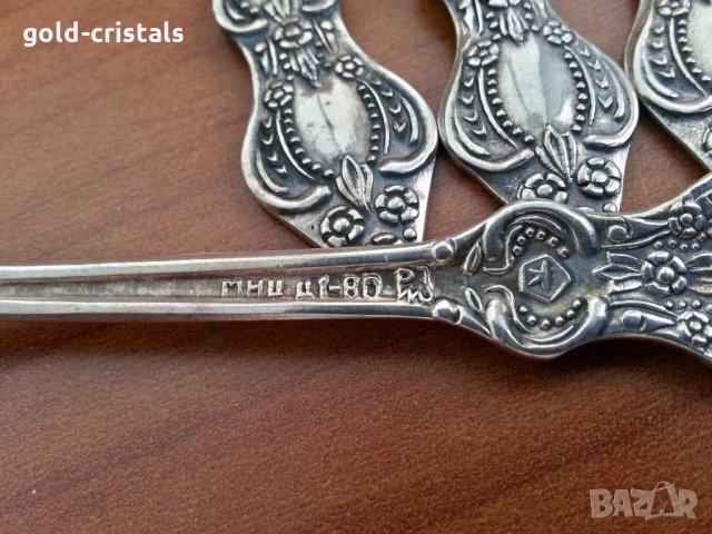 Руски посребрени лъжички за кафе мнц, снимка 5 - Антикварни и старинни предмети - 29563136