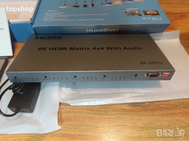 XYKJOBC 4K HDMI матричен превключвател ( Switch ) 4x4, 4K@60Hz с аудио екстрактор 4 в 4 изхода HDMI, снимка 4 - Суичове - 50501834