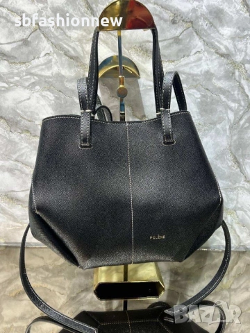 Polene дамска чанта в черно и кафяво, снимка 2 - Чанти - 53207571