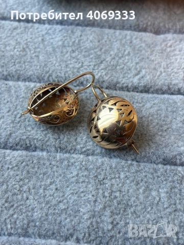 Винтидж златни обеци 4.29гр 14к, снимка 2 - Обеци - 52930004