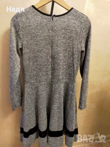 Есенна памучна рокля декорирана с дантела , снимка 2 - Рокли - 48775021