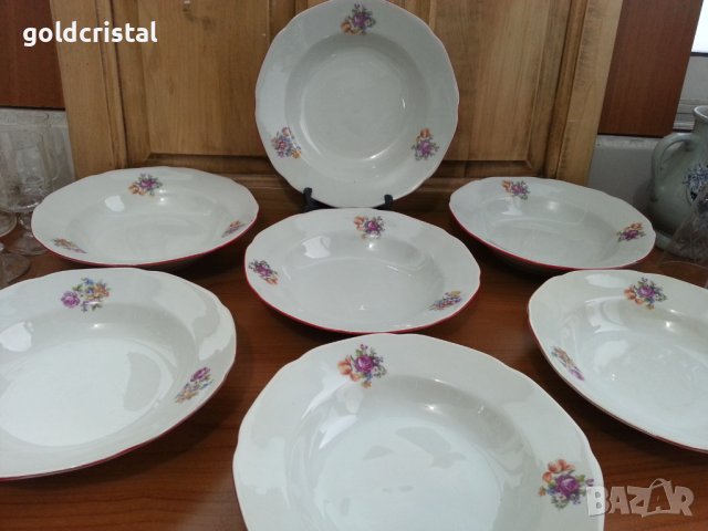 Стар български порцелан чинии дълбоки , снимка 2 - Антикварни и старинни предмети - 37552150