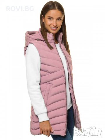 Дамски дълъг елек 4118 розов	, снимка 1