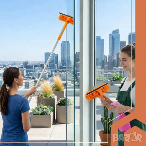Уред за почистване на прозорци с удължител-Стъклочистачка за прозорци, снимка 12 - Други стоки за дома - 53909665