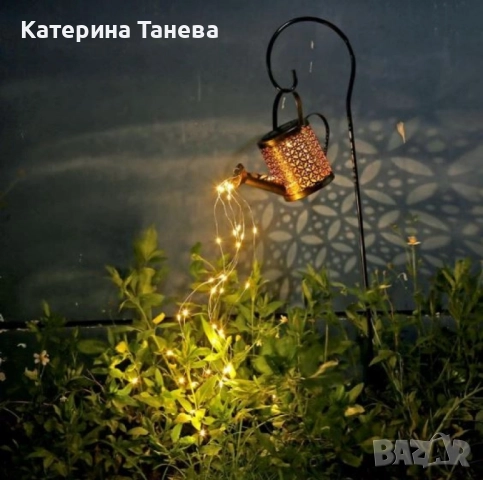 Декоративна соларна лампа със светлинни спринклери – ефект „водопад“, 60 LED, топла бяла светлина, снимка 3 - Градински мебели, декорация  - 51539682