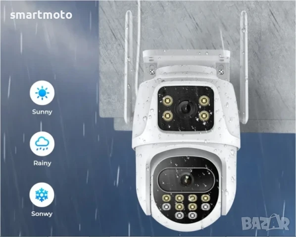 ICSEE 6MP безжична PTZ куполна камера с двоен обектив, аларма цветна, снимка 5 - IP камери - 51129850