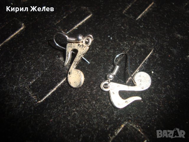 ОБЕЦИ - МУЗИКАЛНА НОТА АРТ БИЖУТА ПОСРЕБРЕНИ 6805, снимка 5 - Обеци - 31247201