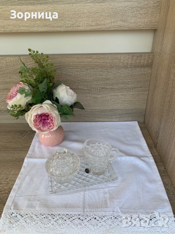 Кристална каничка и захарница Bohemia , снимка 2 - Декорация за дома - 36766783