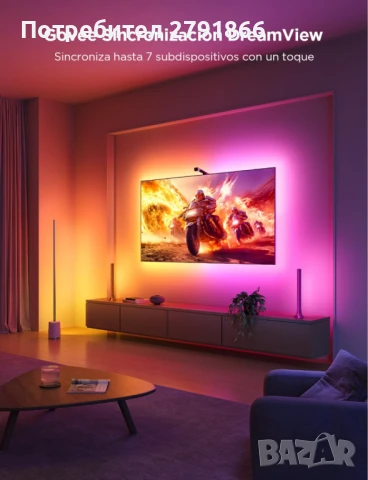 Govee TV Backlight 3 Lite за телевизори 55-65 инча RGBICW Wi-Fi LED лентови светлини с камера, снимка 4 - Стойки, 3D очила, аксесоари - 50838880