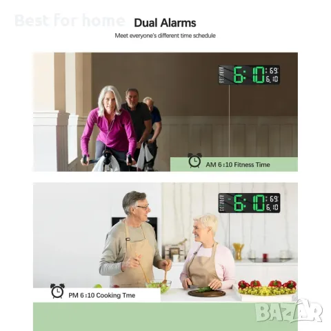 Голям офис/ хотел/ фитнес цифров стенен часовник Homartel- 40 см, снимка 3 - Друга електроника - 48743502