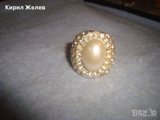ПРЕКРАСЕН ПОСРЕБРЕН МОДЕН КРИСТАЛЕН ПЕРЛЕН ТИП АРТ ПРЪСТЕН ВИНТИДЖ МАСИВЕН 21438, снимка 9 - Пръстени - 37515850