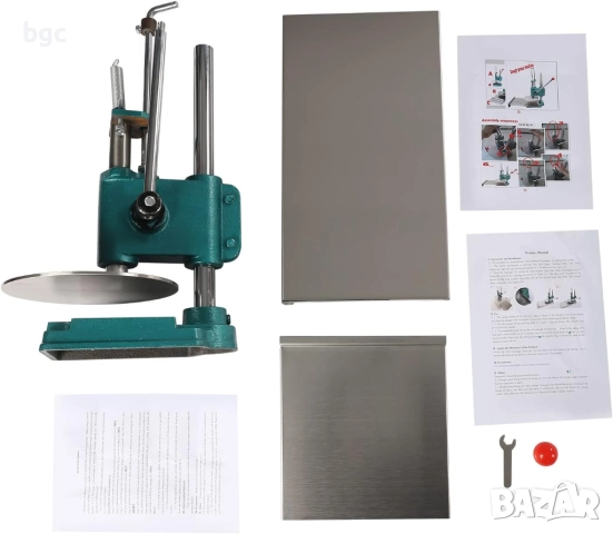 Инокс Ръчна Преса за тесто за пица, 24см, ръчно регулиране на дебелината, снимка 8 - Други инструменти - 51749885