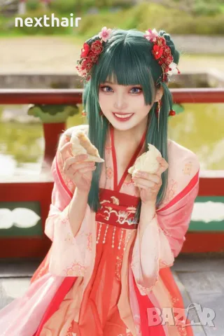 Аниме тъмно зелена перука Kusuriya no Hitorigoto - Maomao The Apothecary Diaries, снимка 11 - Аксесоари за коса - 50331641