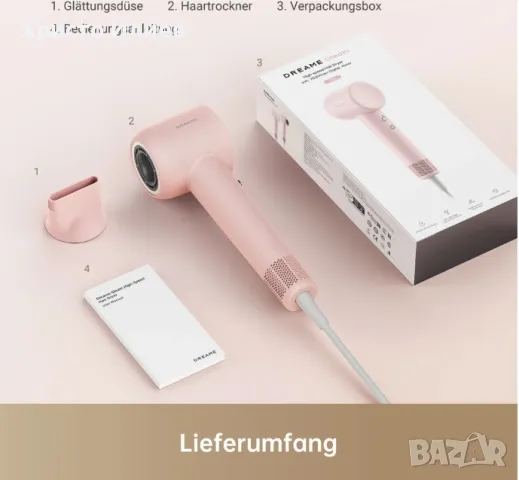 Ултразвуков сешоар за коса Dreame Gleam розов, снимка 6 - Сешоари - 48389996
