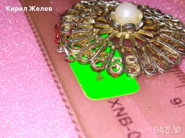 СТАРИНЕН ФИЛИГРАНЕН СРЕБЪРЕН МЕДАЛЬОН с ПЕРЛА и СРЕБЪРНА ВЕРИЖКА - СРЕБРО ВИСОКА ПРОБА 41899, снимка 7 - Антикварни и старинни предмети - 44406689