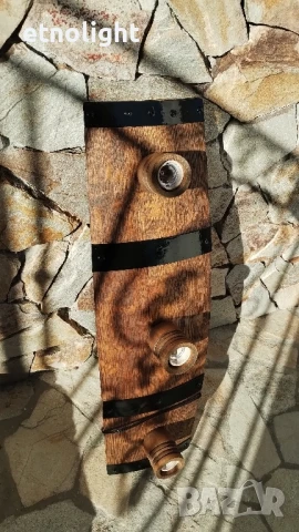 Полилеи от автентични реставрирани дъбови бъчви с ръчно изработени дървени чашки , снимка 17 - Полилеи - 49844600