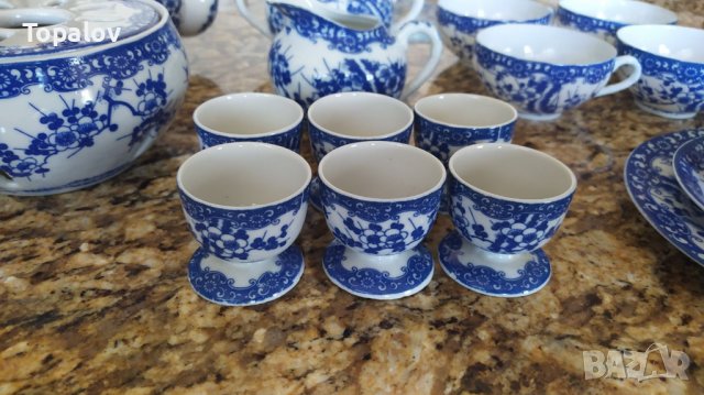 Японски сервиз за чай, маркиран с литофан, снимка 9 - Антикварни и старинни предмети - 40145425