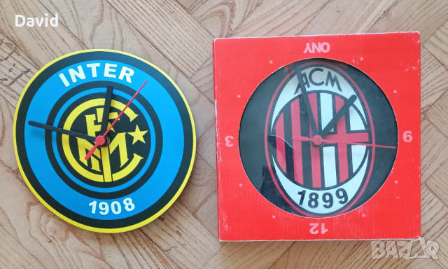Стенни гумирани часовници на Милан и Интер, снимка 1