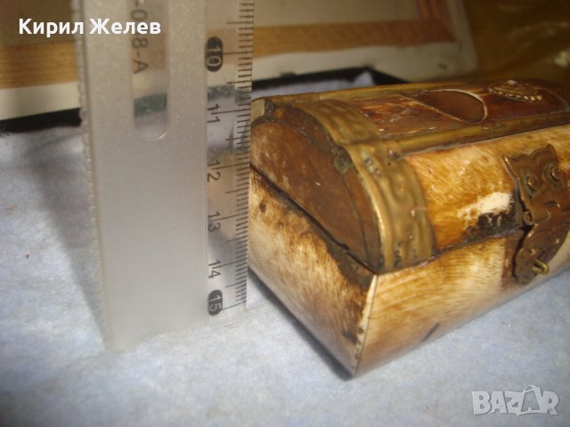 СТАРИННА ТИБЕТСКА КУТИЙКА за БИЖУТА от КАМИЛСКА КОСТ с БРОНЗОВ ОБКОВ и ПЛЮШ РЪЧНА ИЗРАБОТКА 32219, снимка 5 - Антикварни и старинни предмети - 38276290