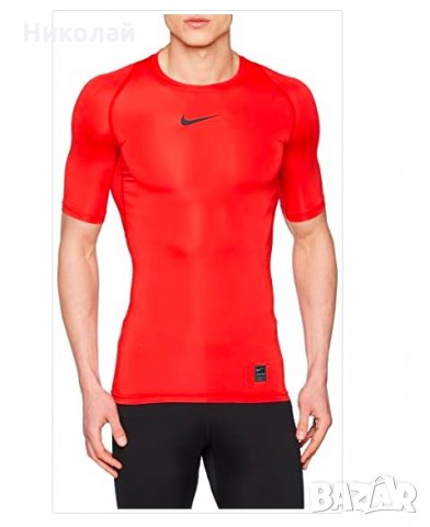 Nike Pro Compression - University Red-Black, снимка 11 - Тениски - 32181354