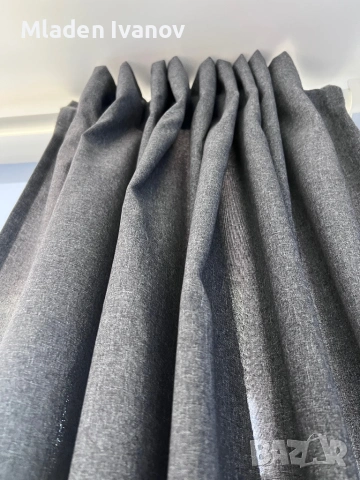 Сиви завеси IKEA 2бр комплект 290/250 см, снимка 2 - Пердета и завеси - 54151628