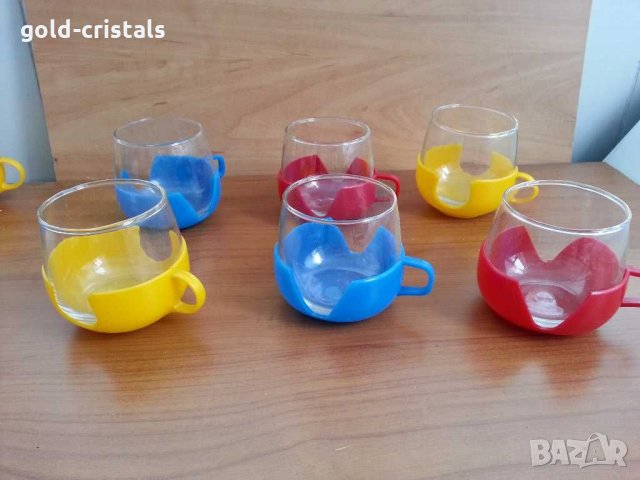  стъклени чаши за чай кафе, снимка 1 - Антикварни и старинни предмети - 30304827