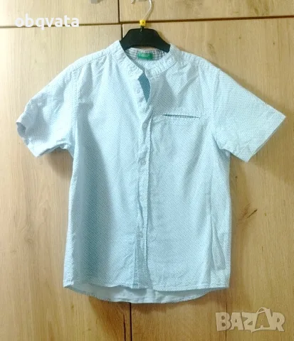 Детска синя риза Benetton 130см