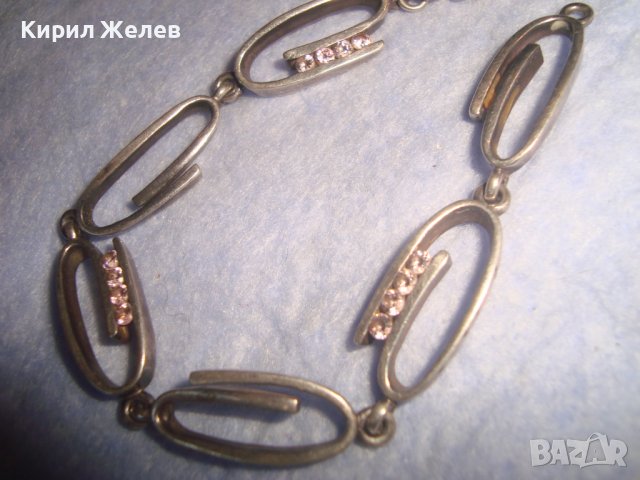 СРЕБЪРНА СКЪПОЦЕННА АРТ ГРИВНА СРЕБРО 925 с ИНКРУСТИРАНИ ФАСЕТИРАНИ РОЗОВИ КАМЪЧЕТА КРИСТАЛ 28733, снимка 9 - Гривни - 37268961