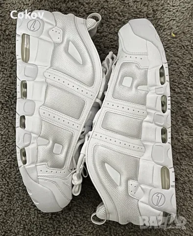 NIKE AIR MORE UPTEMPO LOW TRIPLE WHITE, снимка 2 - Маратонки - 56425199