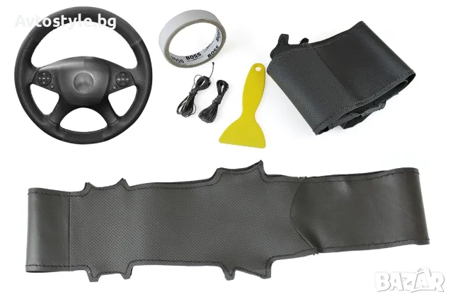 Кожен калъф за волан шиещ, Mercedes W204, снимка 1