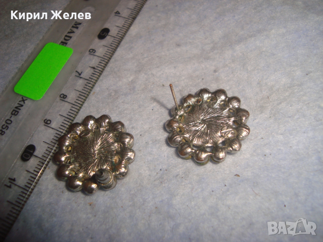 КРИСТАЛНИ ПОСРЕБРЕНИ ФАСЕТИРАНИ АРТ ОБЕЦИ СТИЛЕН ВИНТИДЖ СКЪПОЦЕНЕН МОДЕЛ 11919, снимка 2 - Обеци - 36539379