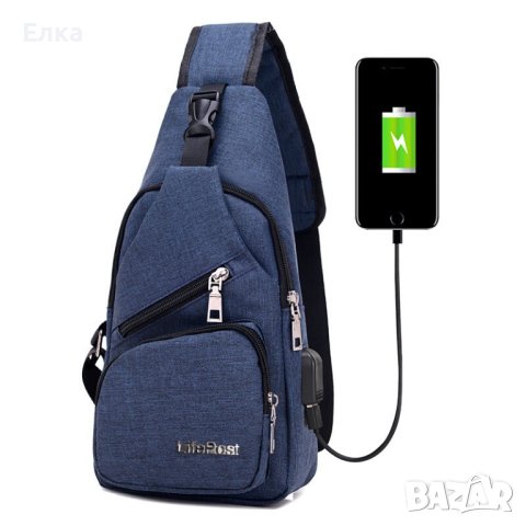 Чанта за през рамо с USB , снимка 2 - Чанти - 42751983