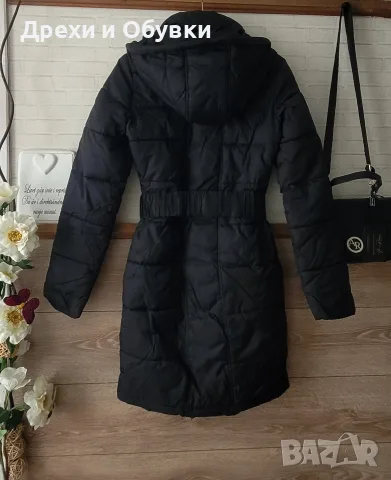 Дълго зимно черно яке с качулка Vero Moda, снимка 6 - Якета - 56225110