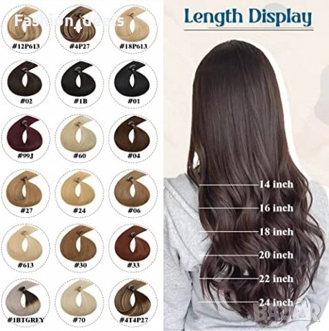  Тъмно кафява удължаваща естествена коса Треса удължения Прическа 50 см, снимка 7 - Аксесоари за коса - 40173423