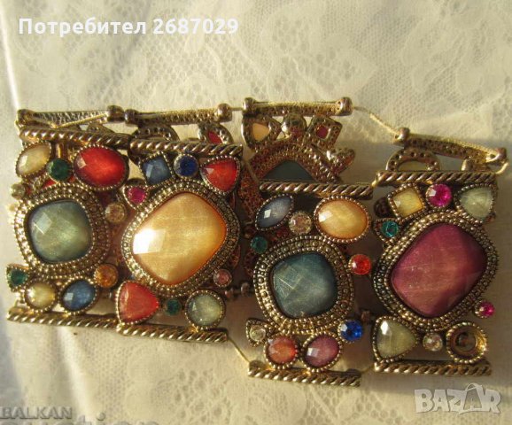  красива стара ГРИВНА с камъни и кутия с емайл, снимка 2 - Антикварни и старинни предмети - 29276722