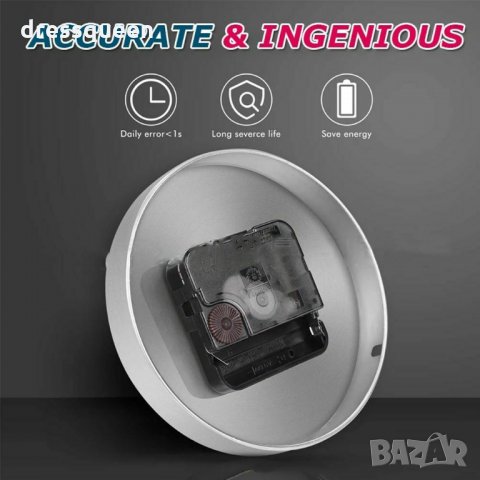  4246 Самозалепващ се стенен 3D часовник, снимка 9 - Стенни часовници - 30531213