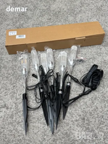 Градински LED осветителни тела ECOWHO 6 броя, IP65 Водоустойчиви, топло бяло, снимка 8 - Лед осветление - 49115831